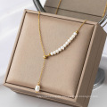 Wholesales fashion delicate real gold necklace fresh water pearl necklace jewelry